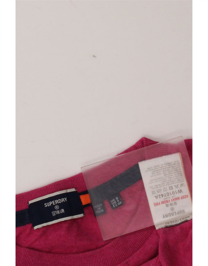 Tricou supradimensionat pentru femei Superdry Top UK 8 Small Pink Bumbac