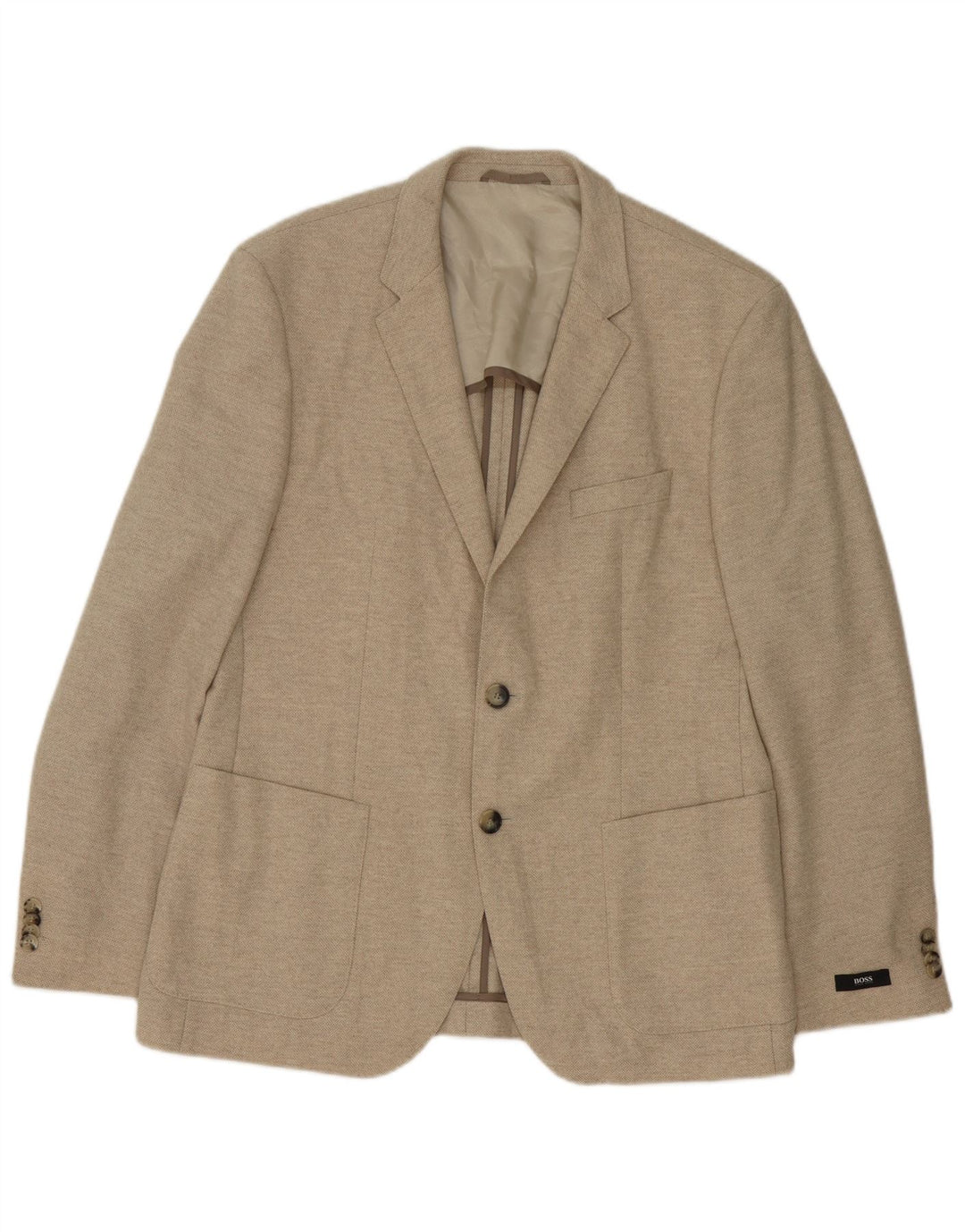 Blazer pentru bărbați Hugo Boss cu 2 nasturi EU 52 XL Lână virgină bej