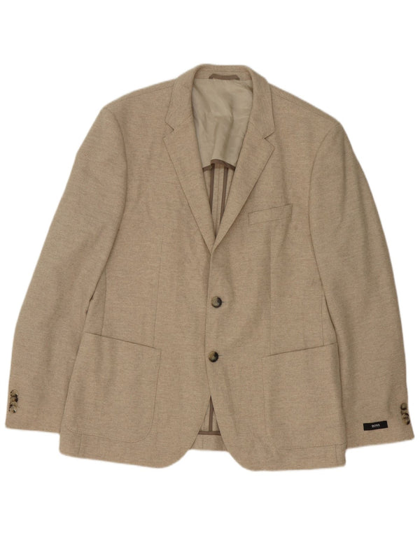 Blazer pentru bărbați Hugo Boss cu 2 nasturi EU 52 XL Lână virgină bej