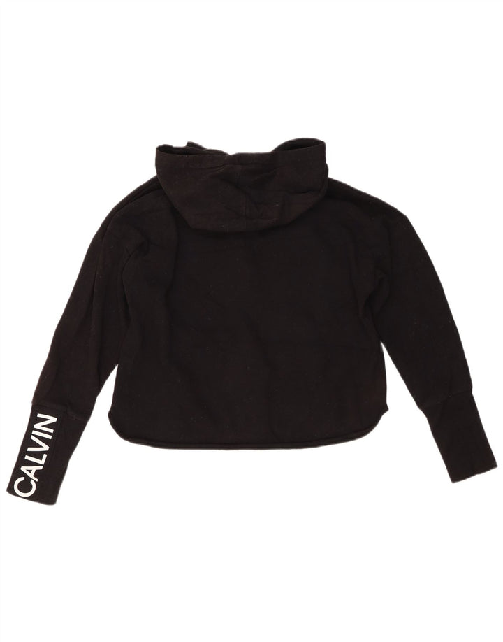 CALVIN KLEIN Pulover supradimensionat cu capota cu fermoar pentru femei UK 10 Small Black