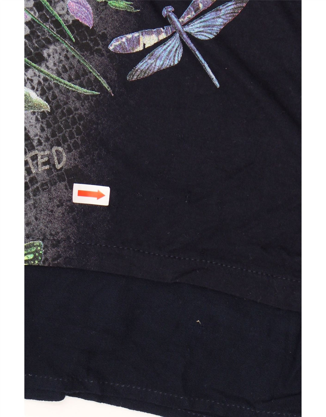 Top cu tunică grafică Desigual pentru femei UK 14 Medium Bleumarin Floral