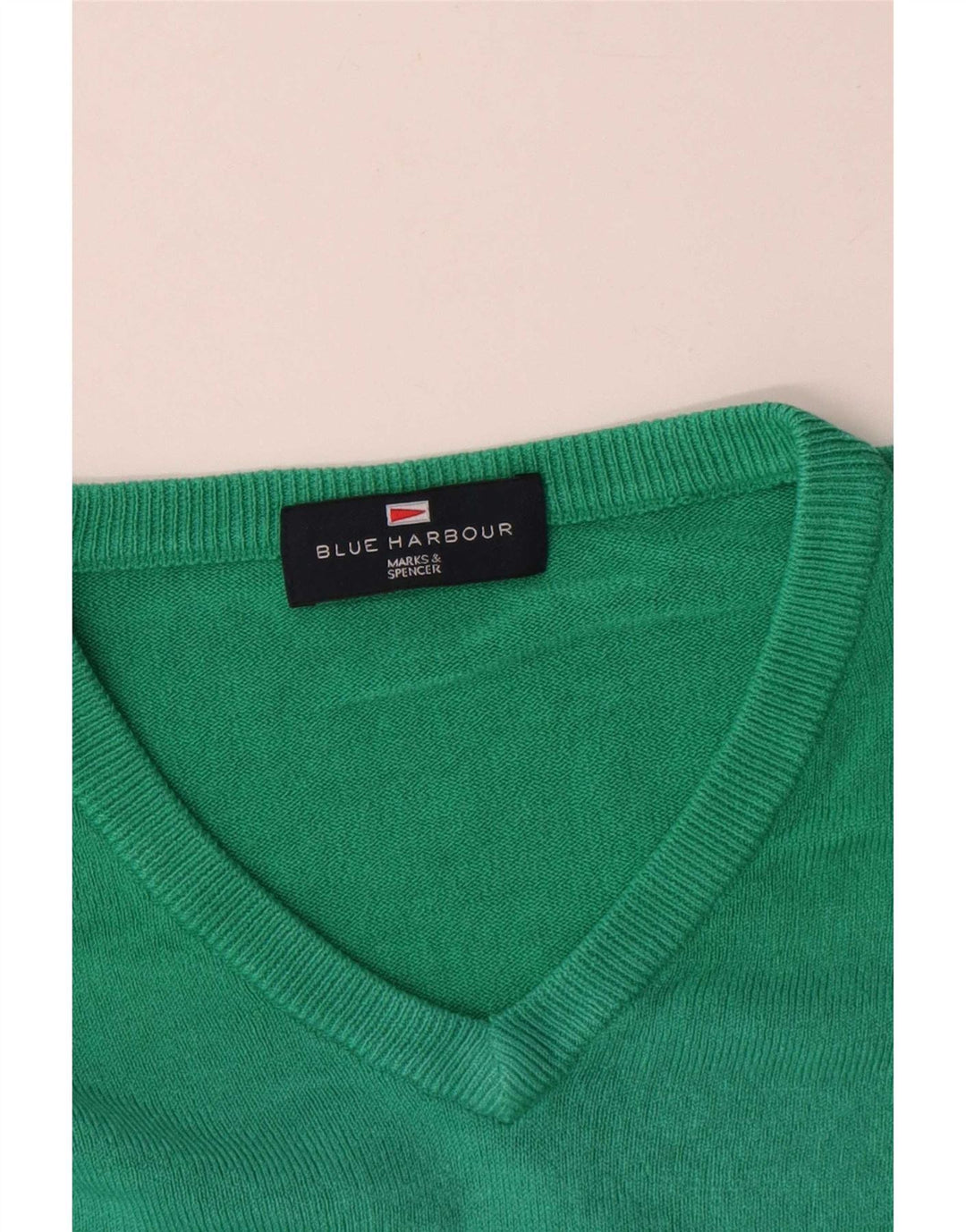 Marks & Spencer Pulover cu decolteu în V Blue Harbour pentru bărbați, verde mare