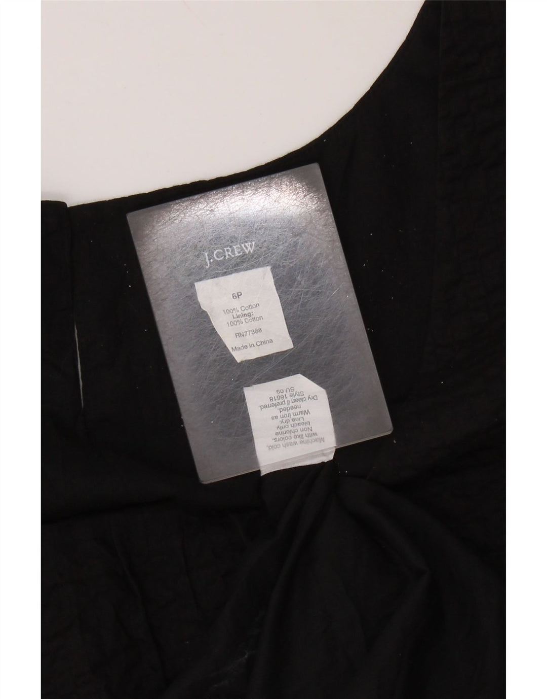 Rochie A-Line fără mâneci pentru femei J. Crew US 6 Medium Black Bumbac