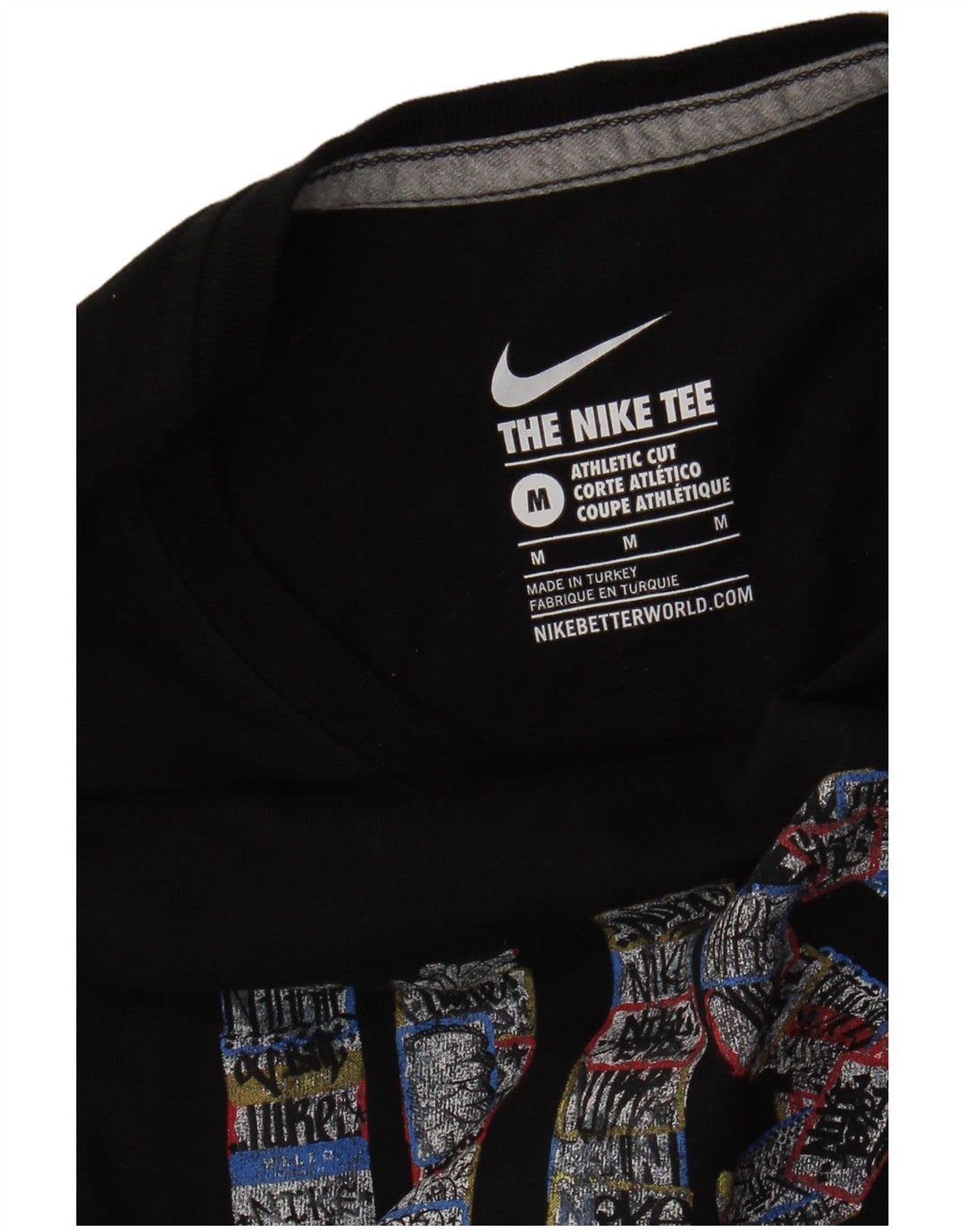 Tricou grafic NIKE pentru femei Athletic Cut Top UK 12 Bumbac mediu negru