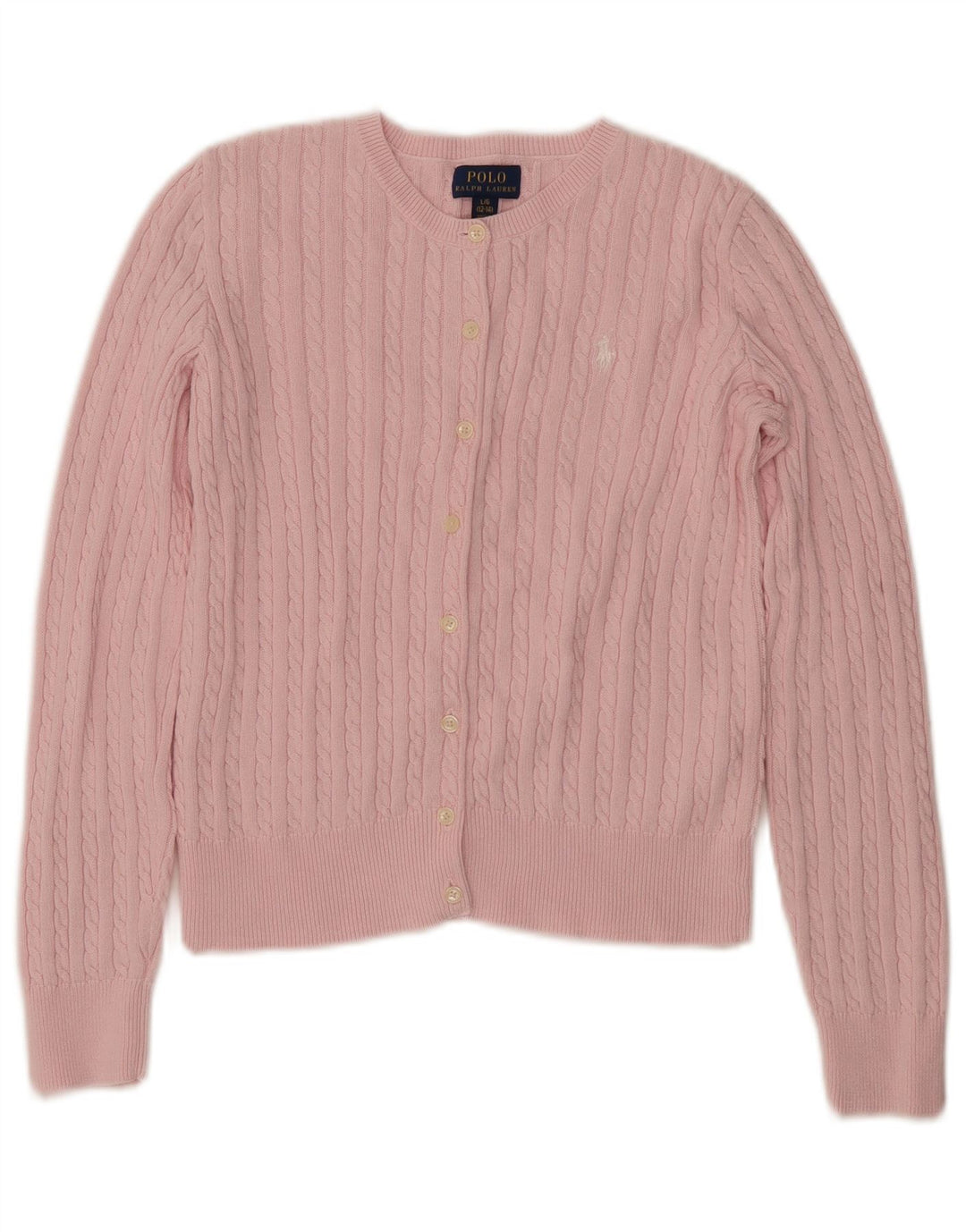 POLO RALPH LAUREN Pulover Cardigan Fete 12-13 Ani Mare Roz