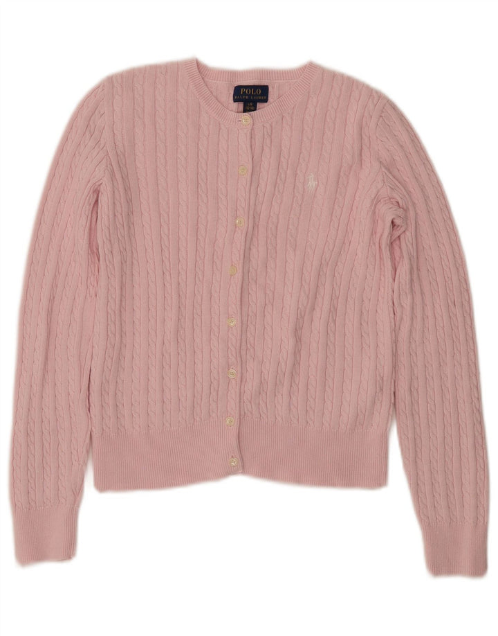 POLO RALPH LAUREN Pulover Cardigan Fete 12-13 Ani Mare Roz