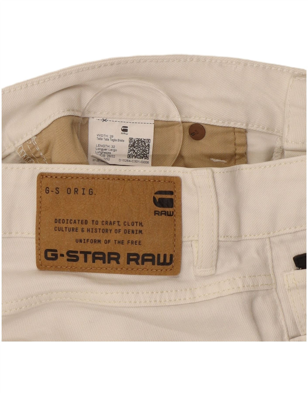 Blugi subțiri pentru femei G-STAR L29 L29 Bumbac alb