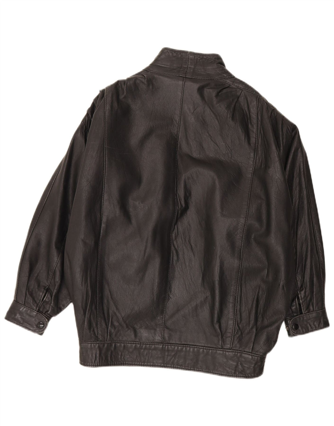 Jachetă de piele vintage pentru femei UK 20 2XL din piele neagră