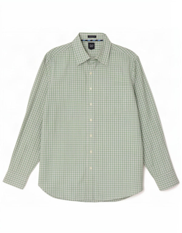 Cămașă pentru bărbați Gap Classic Fit Mărimea 17 1/2 XL, bumbac verde vichy