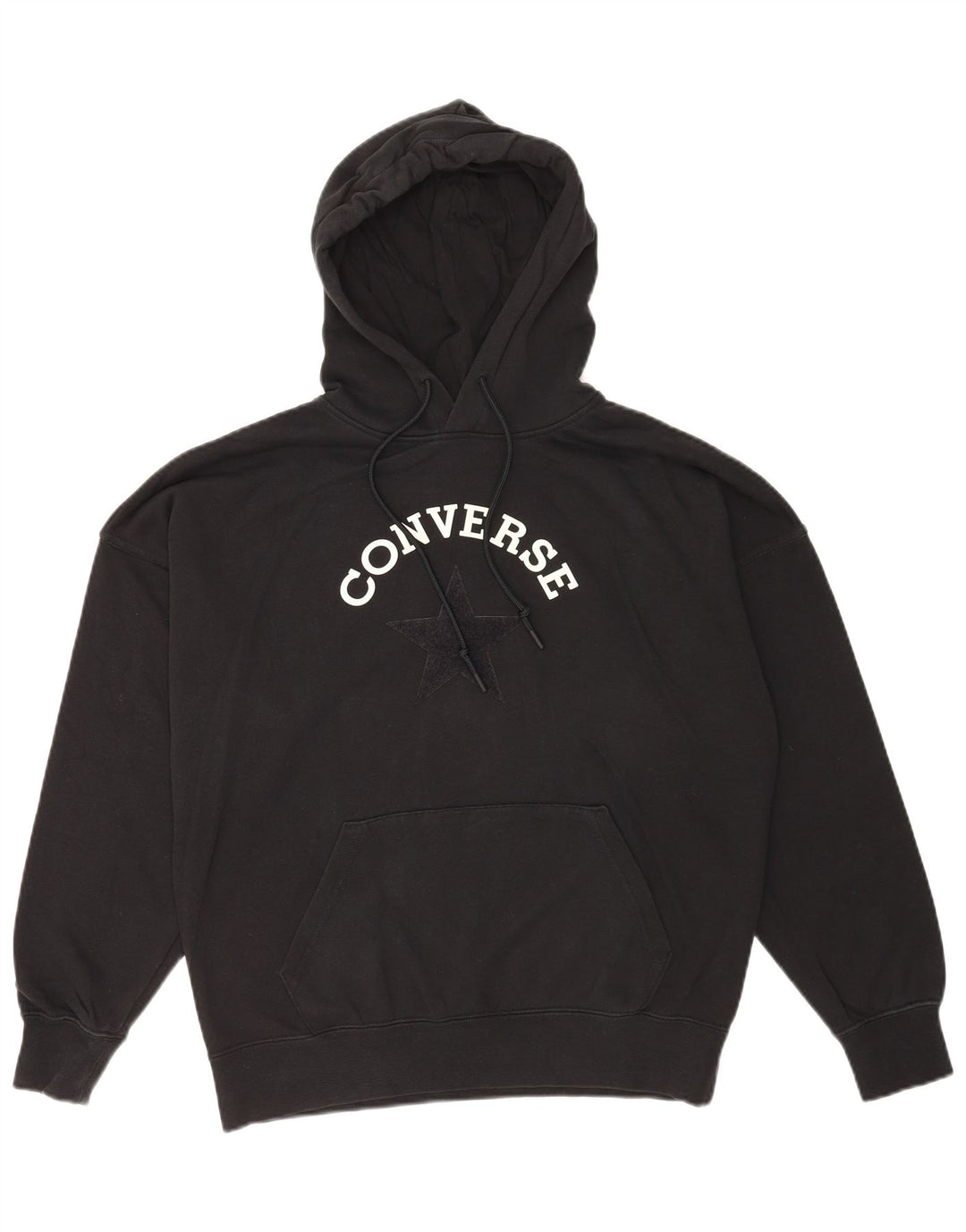 Pulover pentru bărbați Converse Graphic Hoodie, bumbac mediu negru
