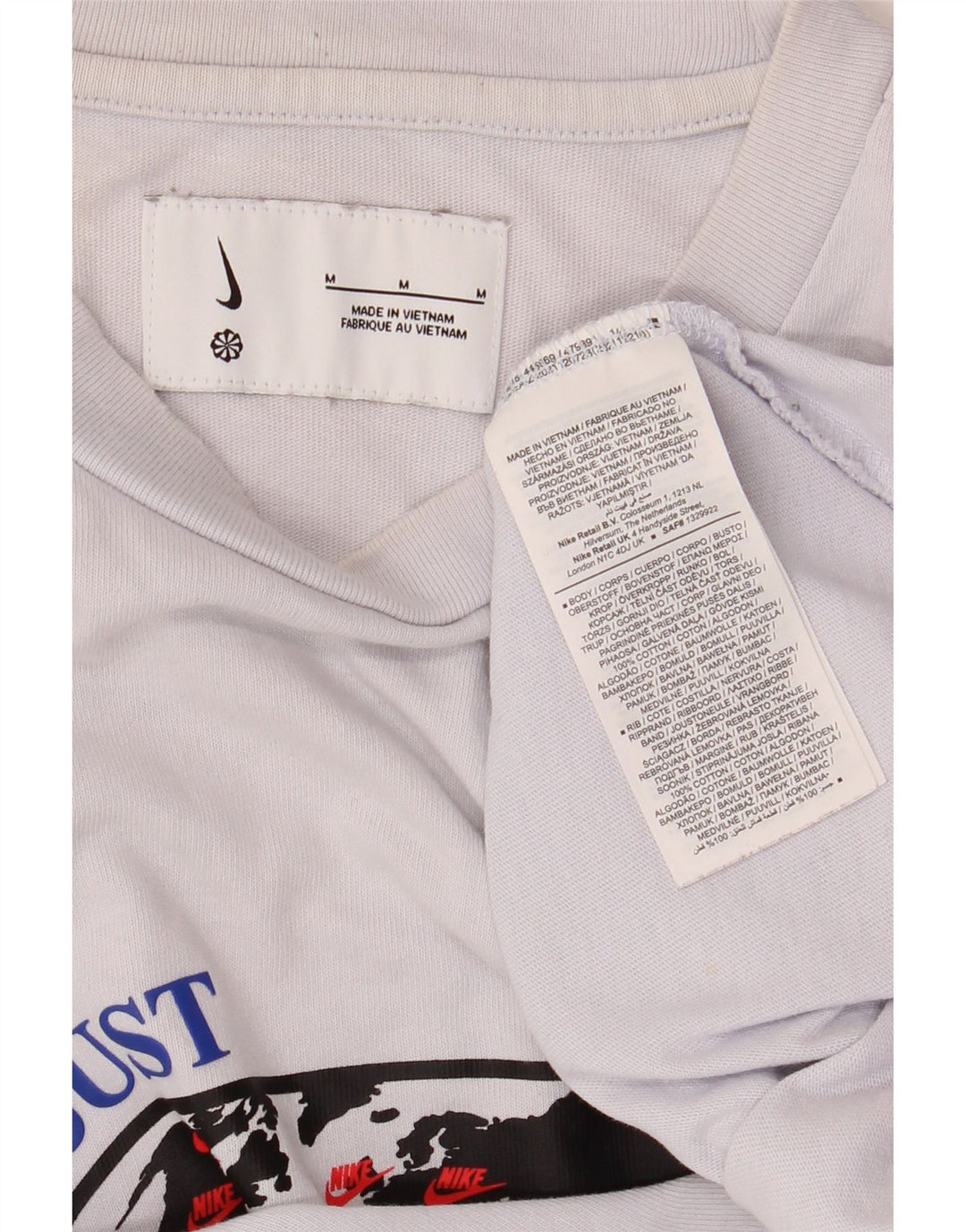 Tricou grafic pentru bărbați NIKE Top mediu din bumbac alb