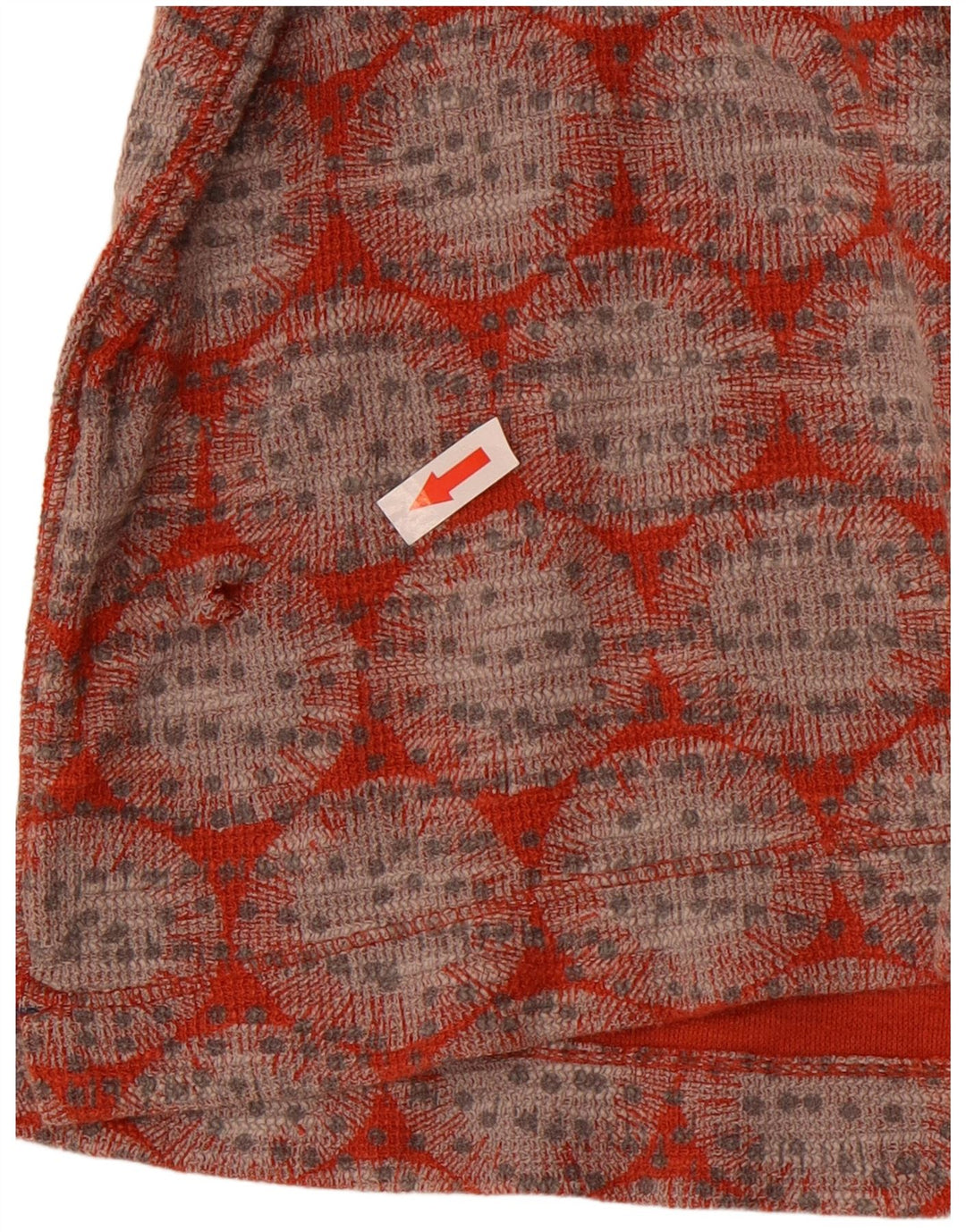 White Stuff Crop Top pentru femei cu mânecă lungă UK 12 Medium Red Geometric