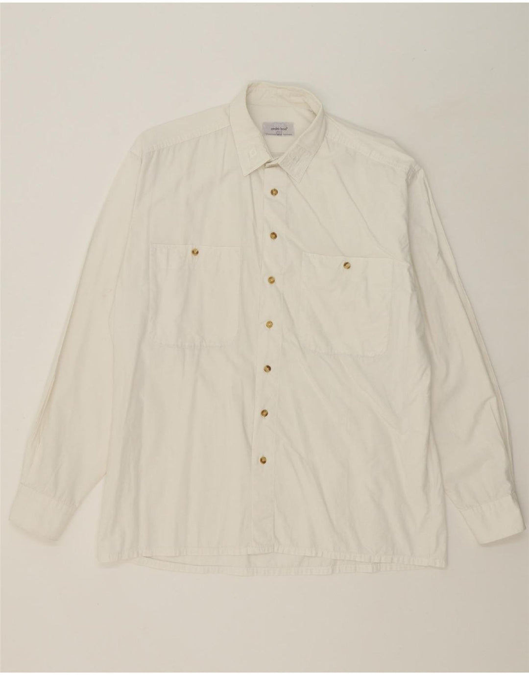 ANDRE LEON Mens Shirt Size 41/42 Larg White Cotton Vintage Andre Leon and Second-Hand Andre Leon from Messina Hembry 