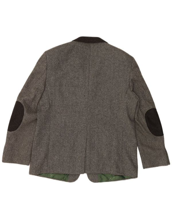 H.MOSER Jachetă pentru bărbați cu 3 nasturi EU 54 2XL Lână gri cu oase de pește