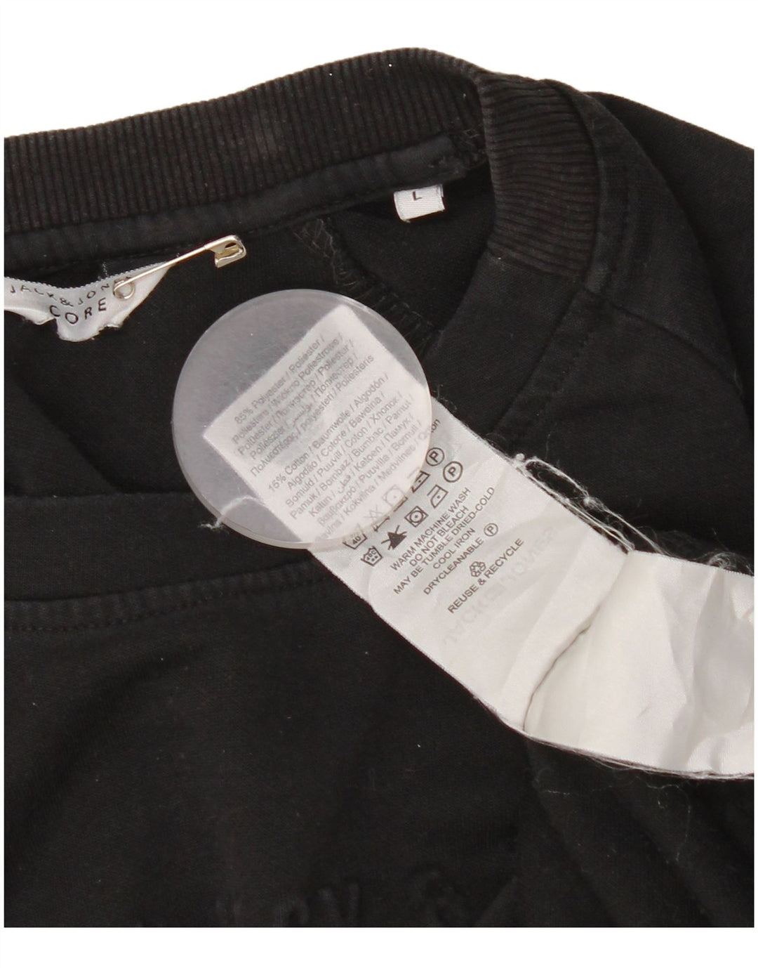 Pulover pentru bărbați Jack & Jones Pulover mare, negru, poliester