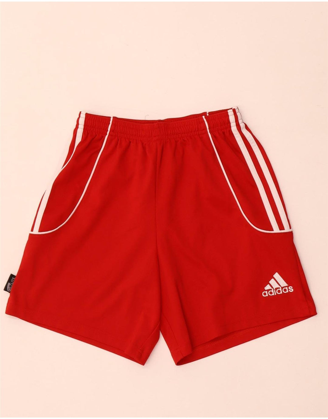 Pantaloni scurți sport adidas Climalite pentru băieți 9-10 ani XS poliester roșu