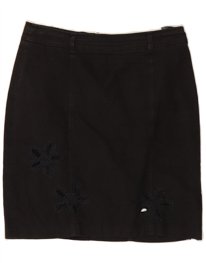 ROCCOBAROCCO Womens Straight Skirt IT 44 Medium W30  Black Cotton Vintage Roccobarocco and Second-Hand Roccobarocco from Messina Hembry 