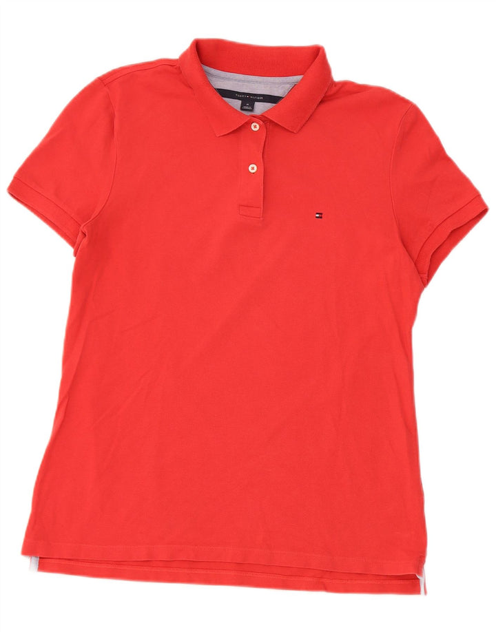 Tricou polo Tommy Hilfiger pentru femei UK 12, bumbac roșu mediu