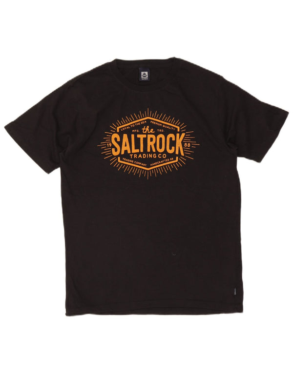 Tricou grafic Saltrock pentru bărbați Top mic bumbac negru