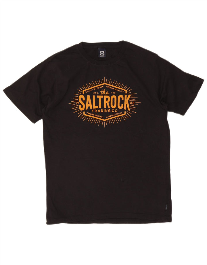 Tricou grafic Saltrock pentru bărbați Top mic bumbac negru