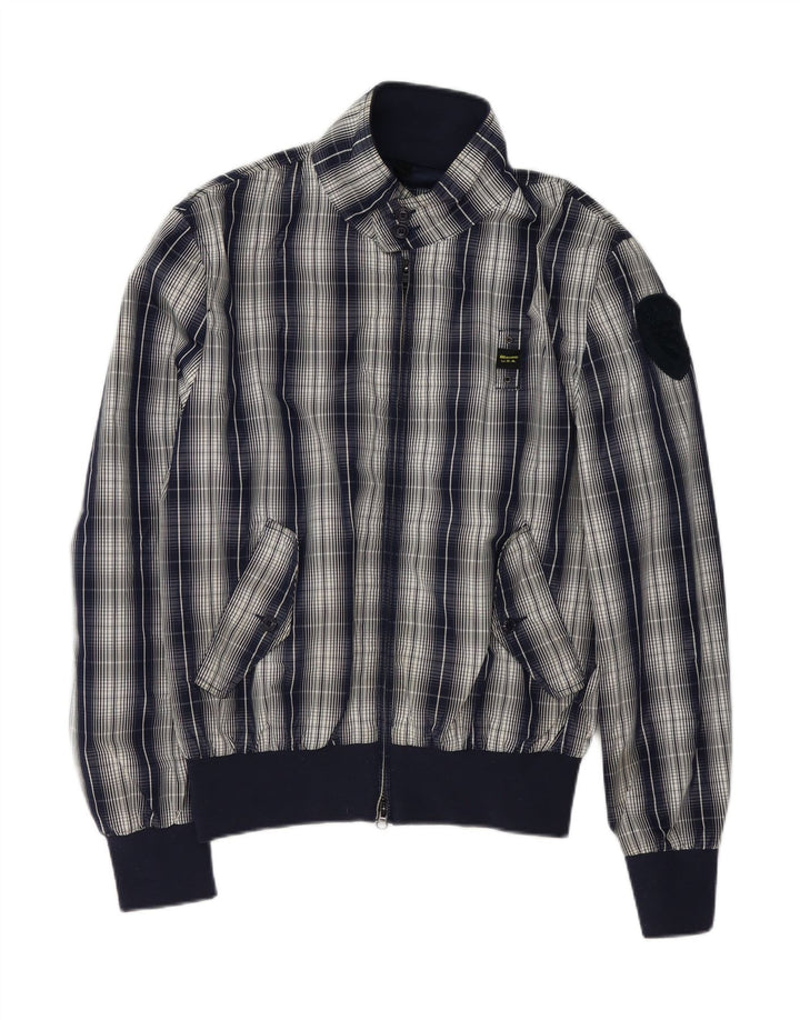 Blauer Bomber Jacket pentru bărbați UK 42 XL Bleumarin din poliester cu carouri