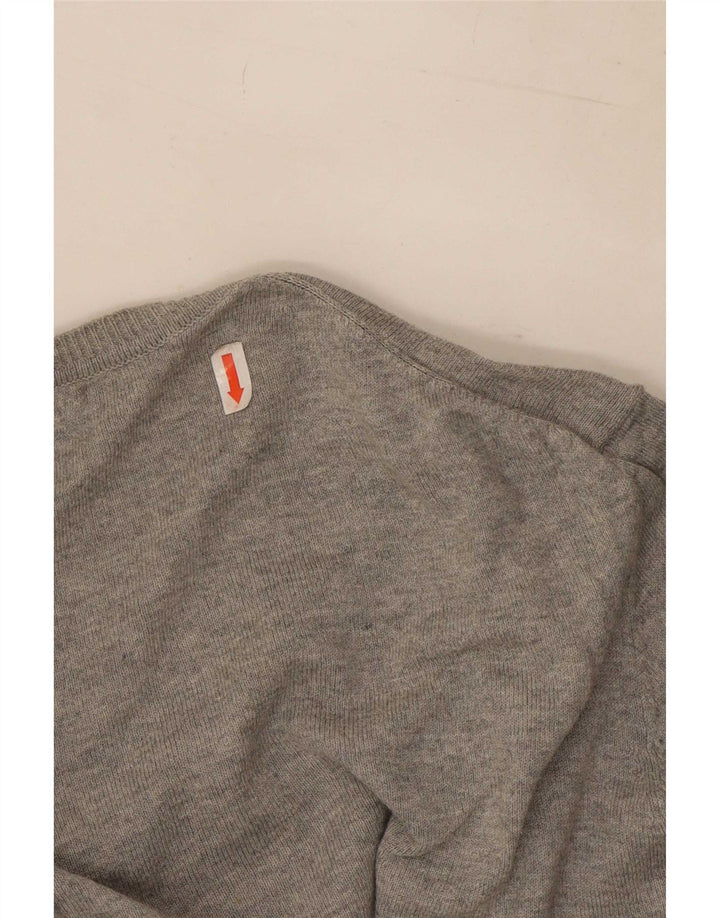Pulover pentru bărbați Zara, cu gât crew, mătase, gri mediu