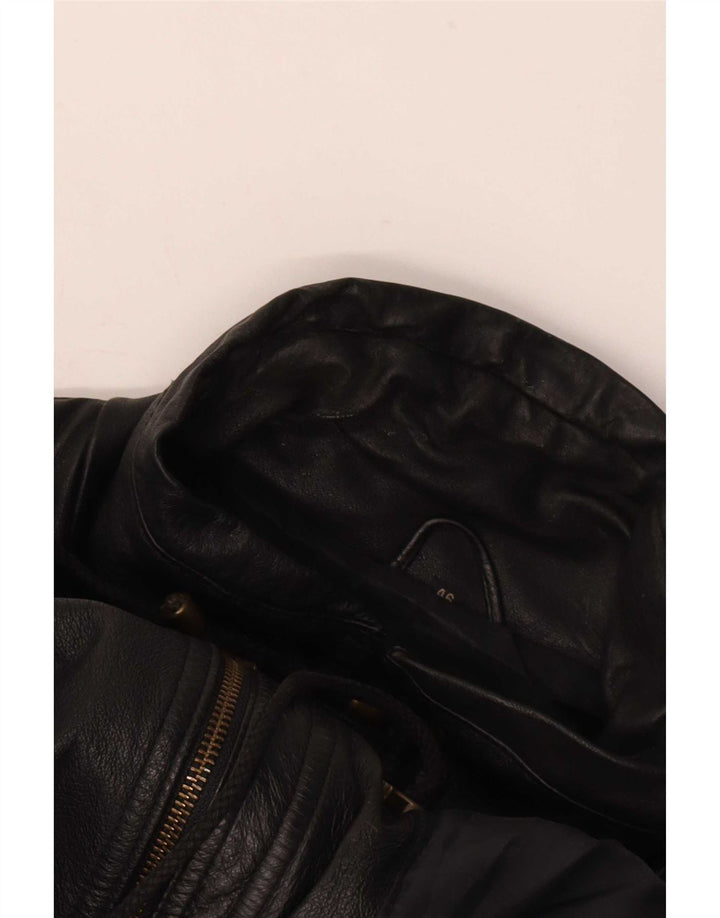 Spirit Mens Leather Coat EU 46 Small Black Classic
