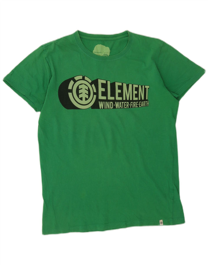 Tricou cu grafic pentru bărbați Element Top din bumbac verde mediu
