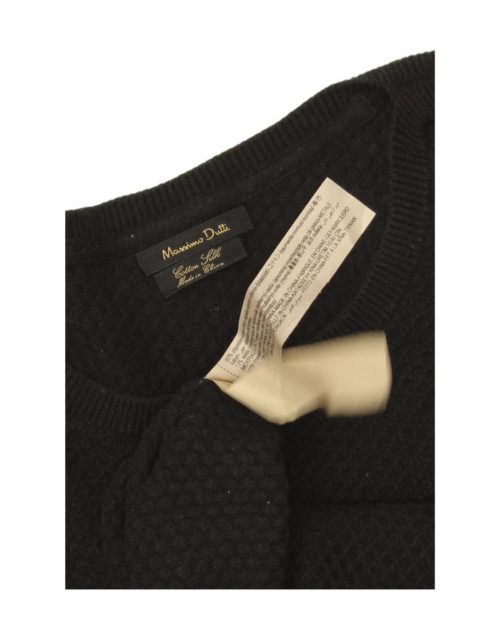 Pulover Massimo Dutti pentru bărbați, cu gât crew, XL, bumbac negru