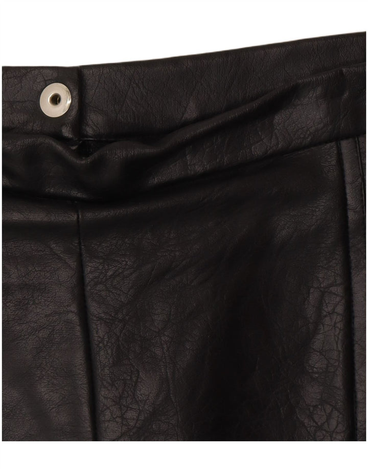 Fusta de piele pentru femei VINTAGE W28 Medium Black Leather
