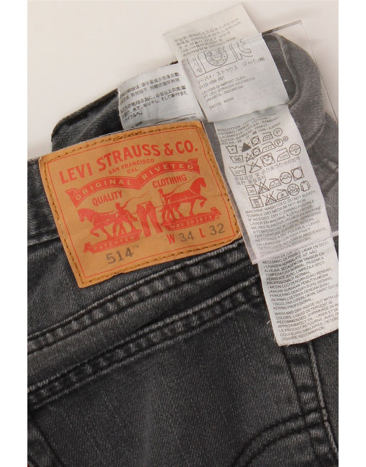 LEVI'S Blugi 514 drepti pentru bărbați W34 L32 bumbac gri