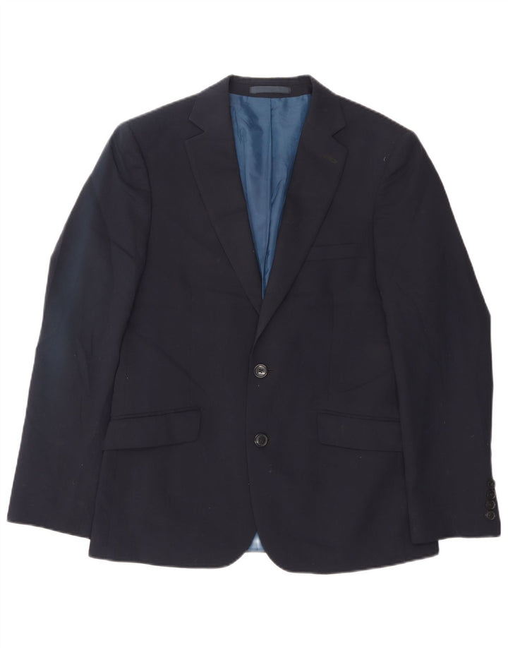 Jachetă pentru bărbați Marks & Spencer, cu 2 nasturi, UK 38, lână medie, albastru bleumarin