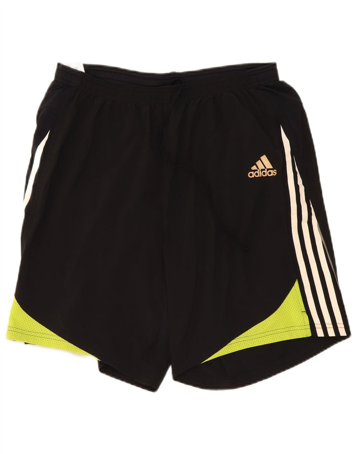 Pantaloni scurți sport pentru bărbați Adidas, mari, negru, poliester color bloc