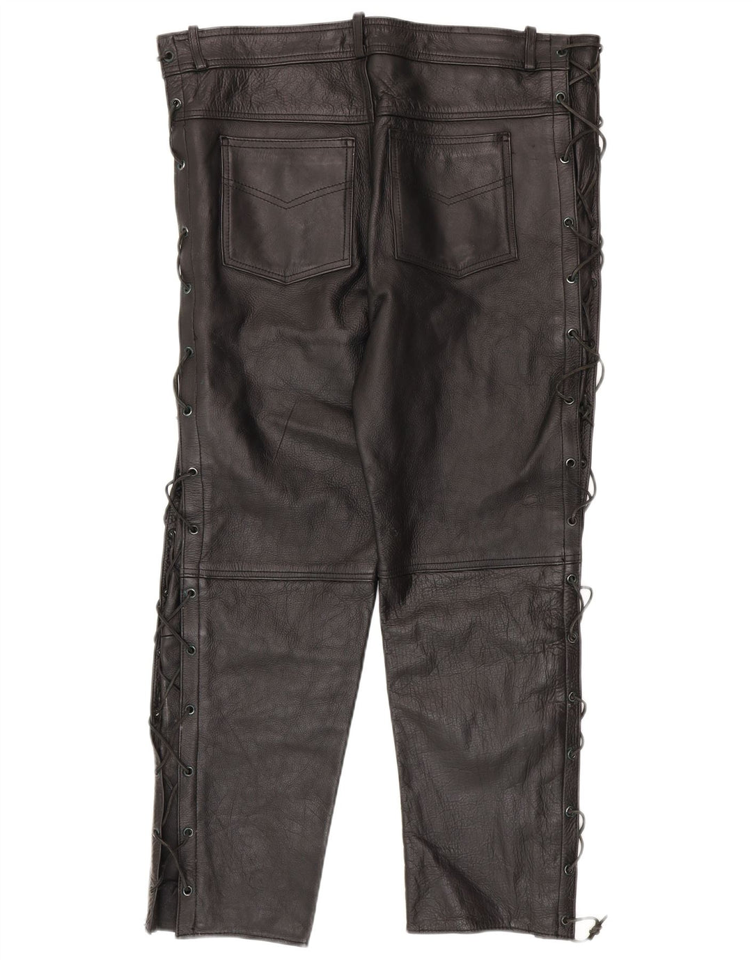 Pantaloni subțiri din piele pentru bărbați American Eagle W36 L30 din piele neagră