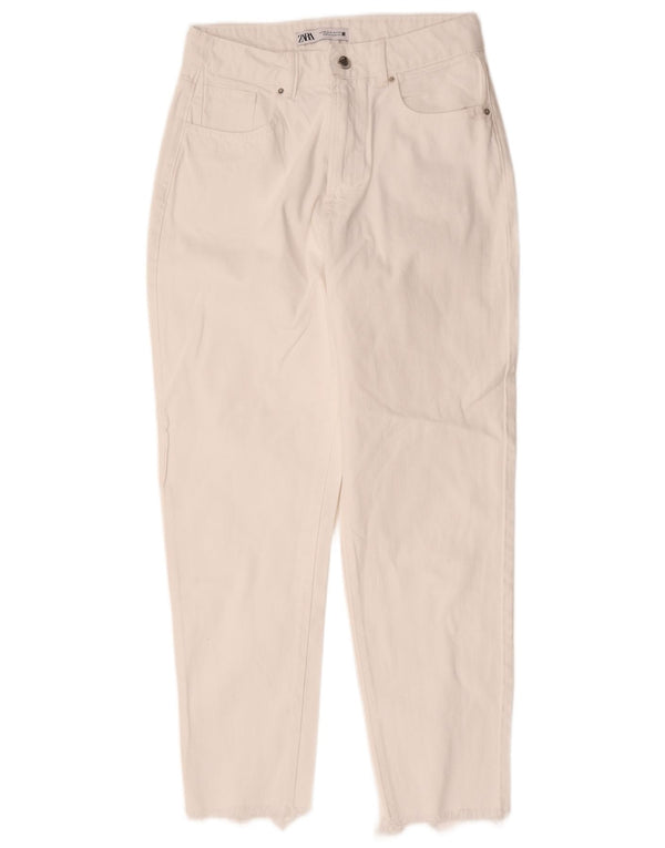 Blugi conici pentru femei Zara EU 38 Mici L28 L28 Bumbac alb