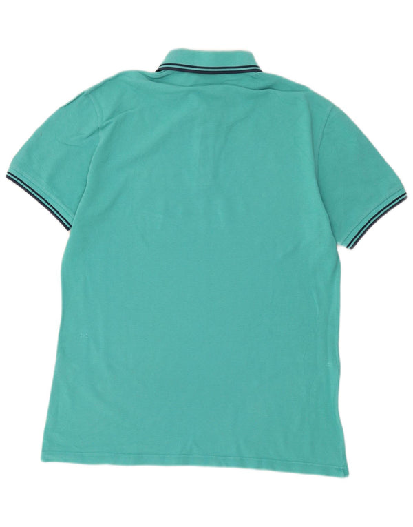 Cămașă polo pentru bărbați Fred Perry slim fit, bumbac turcoaz mare