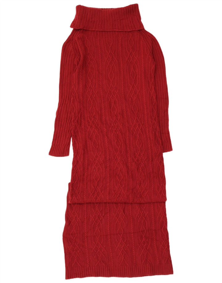 Simona Barbieri Rochie Jumper pentru Femei cu decolteu rulat, UK 12 Medium Red