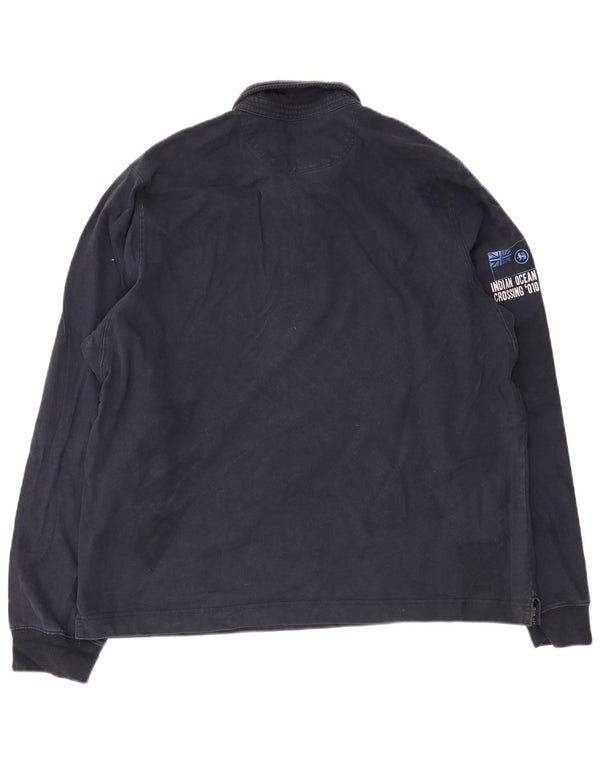 Tricou polo cu mânecă lungă pentru bărbați Slam, 4XL, bumbac bleumarin