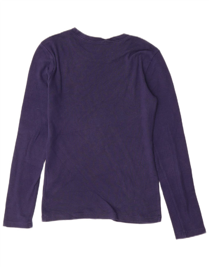 Top pentru femei RALPH LAUREN cu mânecă lungă UK 10 mic bumbac bleumarin