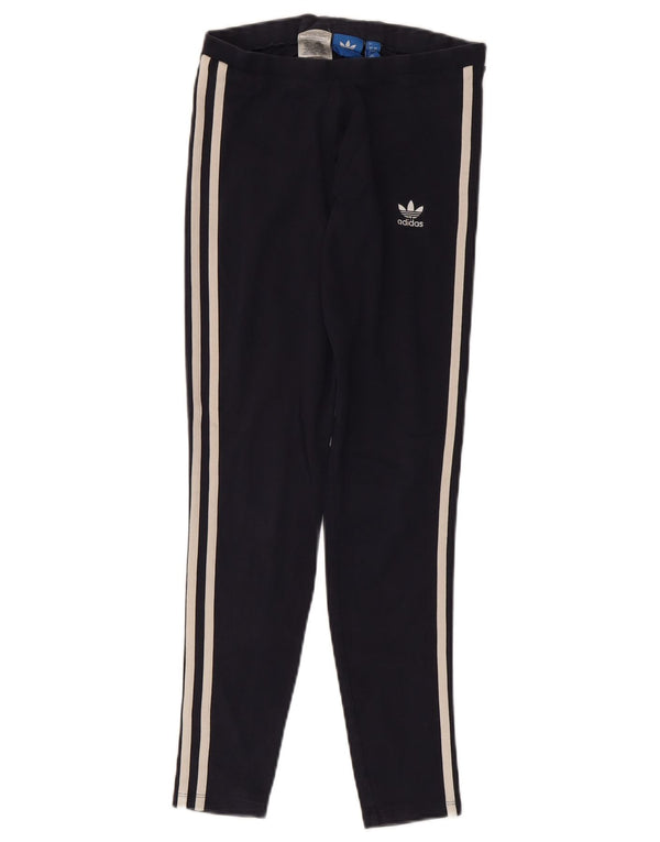 Leggings pentru femei Adidas UK 8 mici, albastru, bumbac