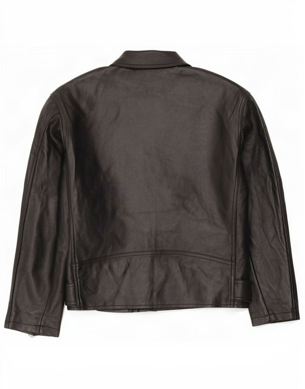 Topshop Jachetă de motociclist din piele artificială supradimensionată pentru femei UK 4 XS Negru
