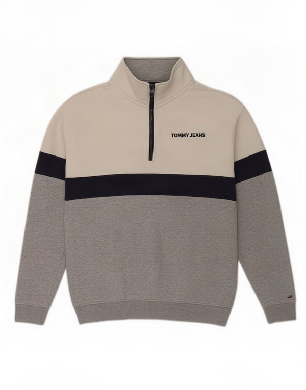 Hanorac pentru bărbați Tommy Hilfiger, cu croială relaxată, jumper mediu alb, bloc de culoare