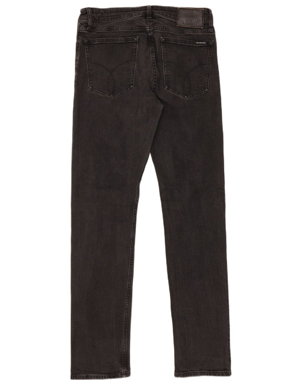 Calvin Klein Mens Slim Fit Straight Jeans W31 L32 Black Cotton