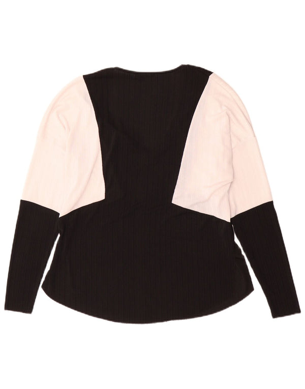 Top pentru femei Zara cu mânecă lungă UK 10, mic, negru, bloc de culoare