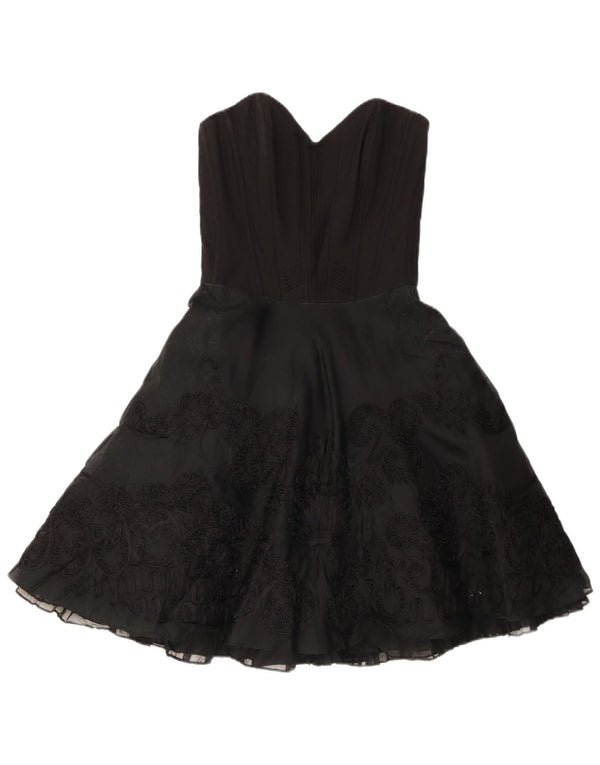 Karen Millen Rochie pentru femei fără bretele UK 6 XS Negru Floral Mătase