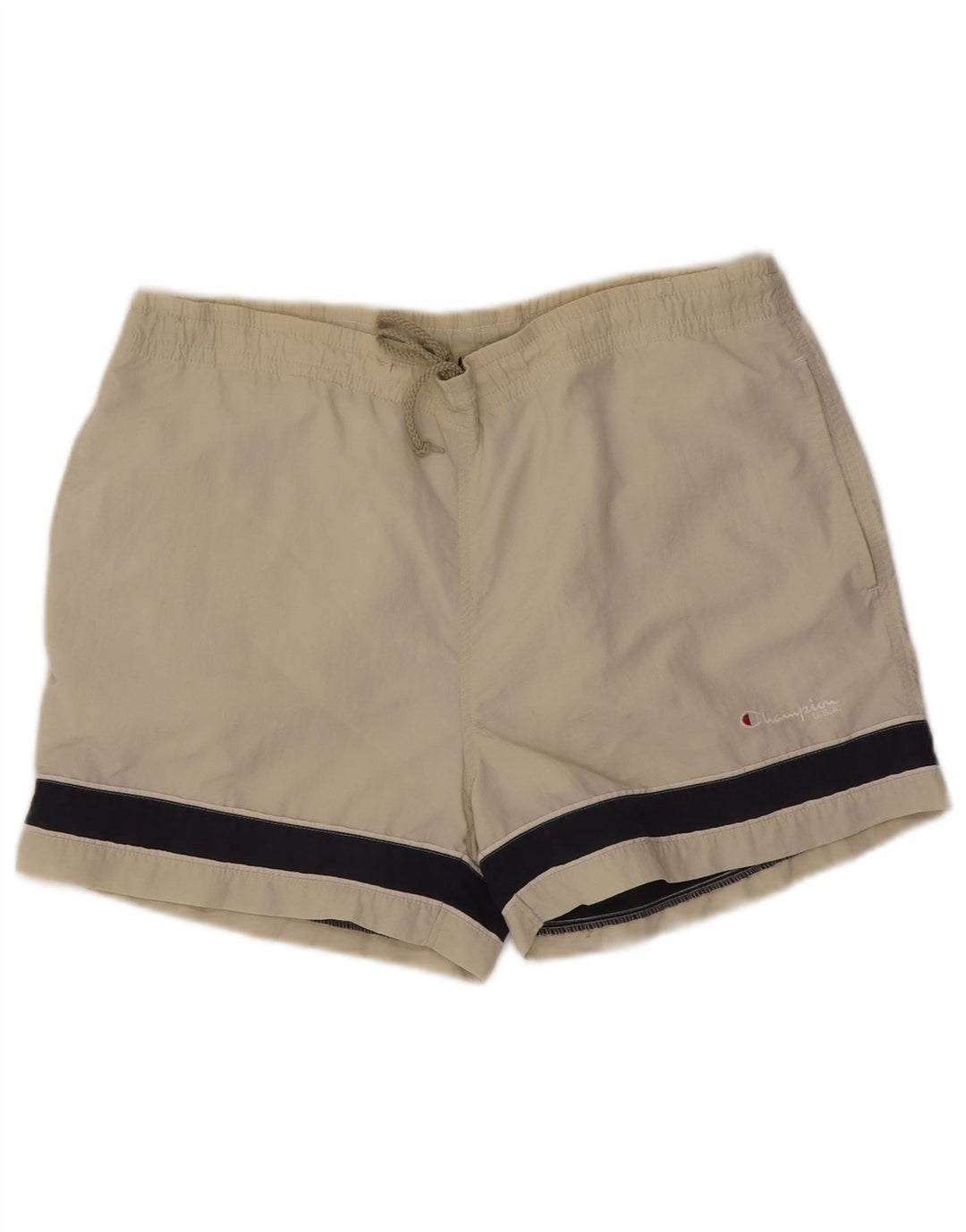 Champion Mens Swimming Shorts Medium Beige Colourblock