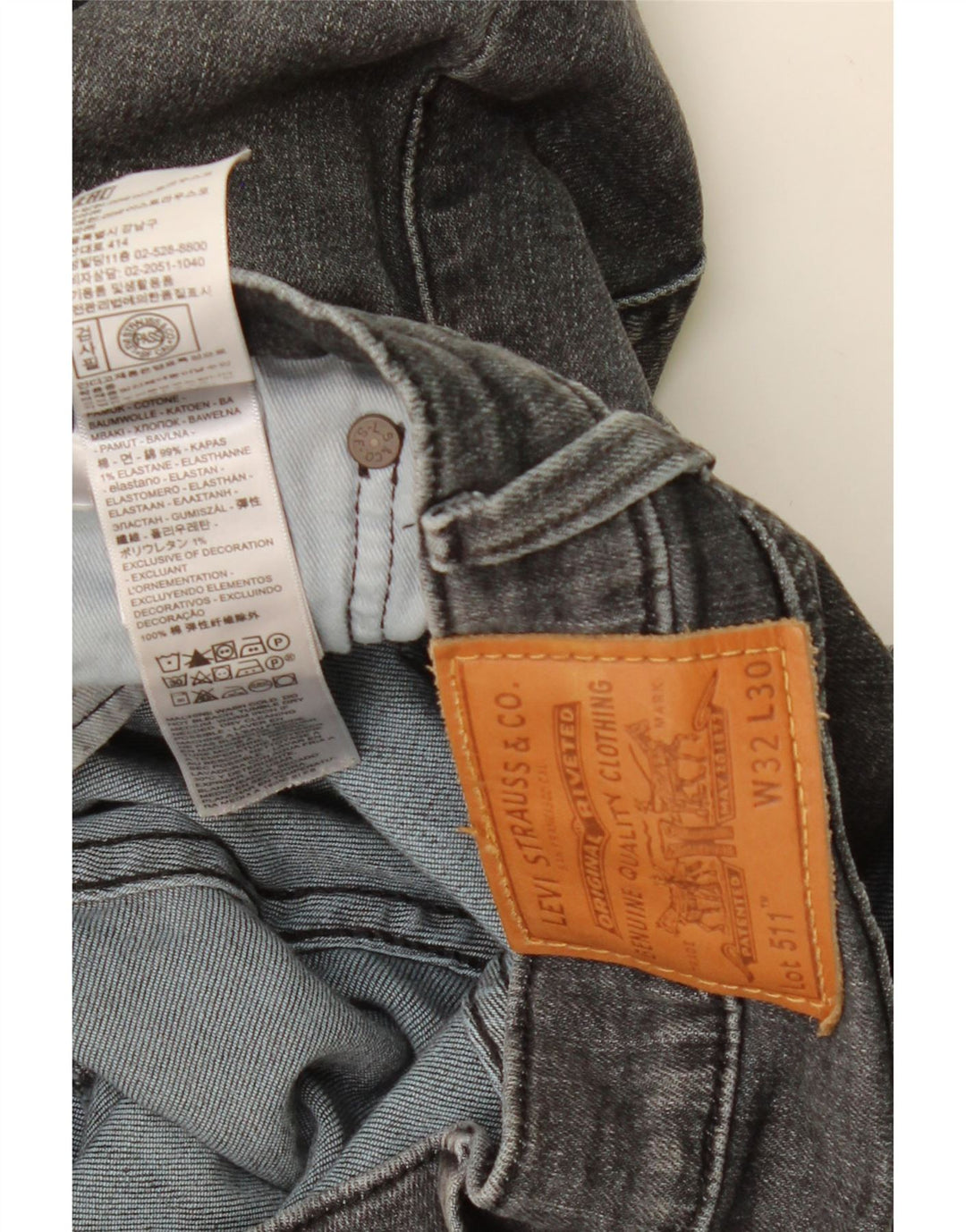 Blugi 511 slim pentru bărbați LEVI'S W32 L30 bumbac negru