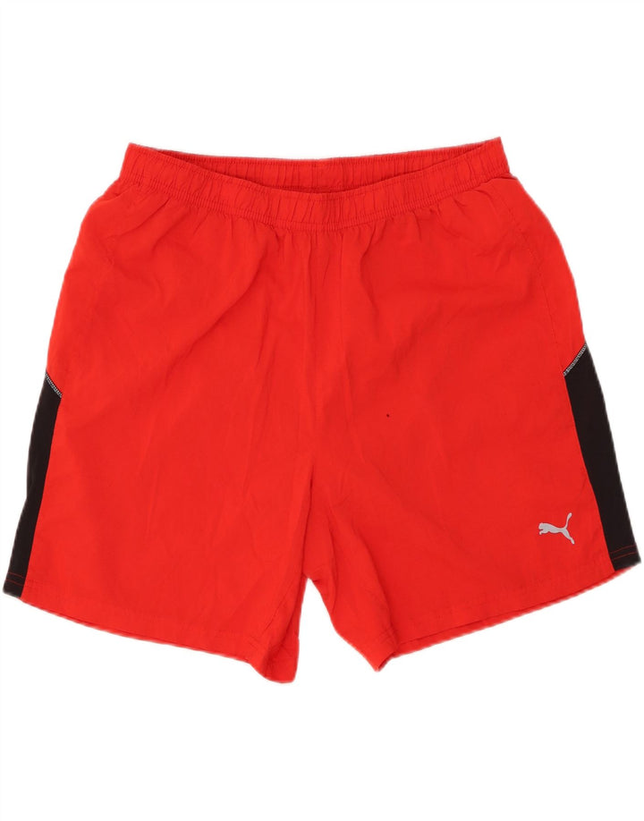 Pantaloni scurti sport PUMA pentru bărbați, roșu, mare, poliester color bloc