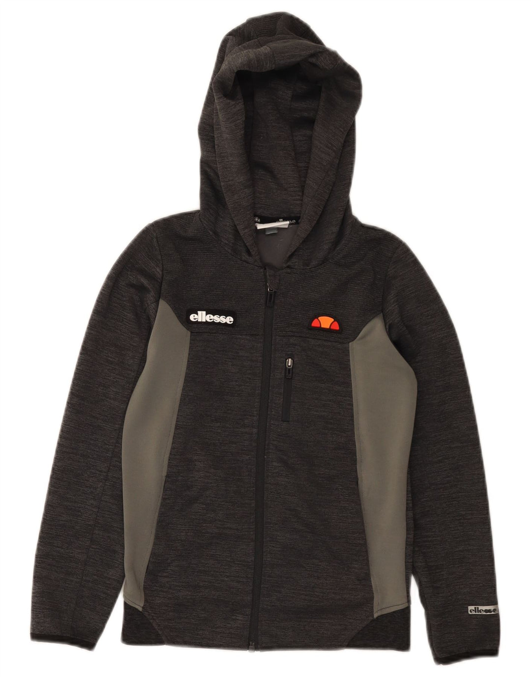 Pulover cu glugă cu fermoar pentru băieți Ellesse 9-10 ani, gri, poliester color bloc