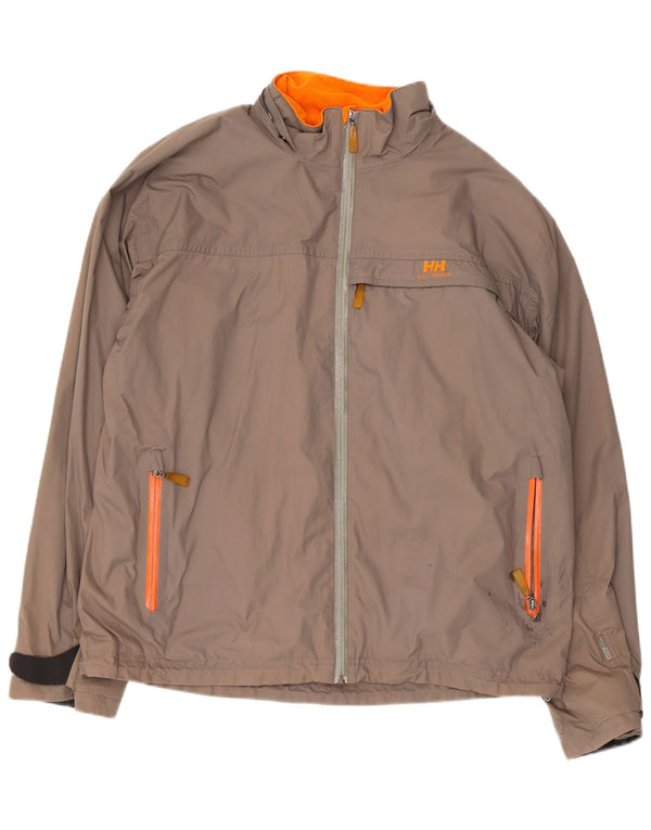 Helly Hansen Mens Rain Jacket UK 40 Large Grey Nylon